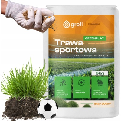 Semena sportovního trávy Grofi 5 kg, víceletá, odolná proti sešlapání