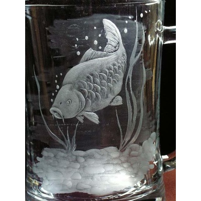 Rytiskla cz dekor kapr 08b sklenice a 1200 ml