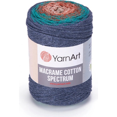 Yarn Art Macrame Cotton Spectrum 1327 cihlová, zelená, šedá