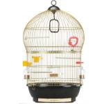 Ferplast - Cage Bali Brass Antique - Оборудвана клетка за канарчета, екзотични и други малки птици - размер Ø43, 5 x H 68, 5 см