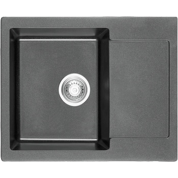 Inter Ceramic Гранитна кухненска мивка 8220 СИВА с десен отцедник (8220grayr)