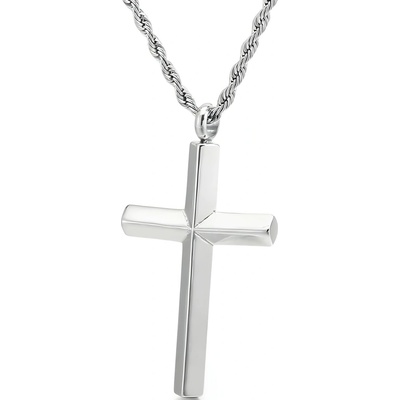 Harahu Náhrdelník PU-38416 Cross Strieborná