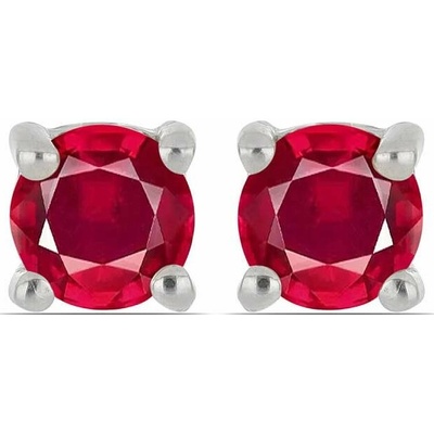 Nefertitis Náušnice stříbrné s broušenými rubíny Ag 925 040418 RB NF56341