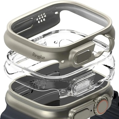Ringke Тънък калъф Ringke от 2 комплекта за Apple Watch Ultra 1/2 (49 мм) - прозрачен и титанов (8809881269023)