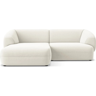 makamii Бял кадифен ъглов диван (ляв ъгъл) Moana - Makamii (MOANA_LC_S_1_P1_C1)