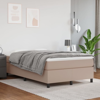 vidaXL Box spring postel s matrací 3144597 umělá kůže cappuccino