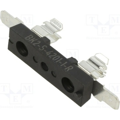 EATON/BUSSMANN BK2-S-4201-1-R Zásuvka; 6,3x32mm; 25A; 250VAC; S-4; na panel; černá; UL94V-0