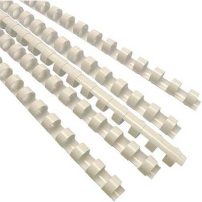 Plastové hřbety pro kroužkovou vazbu 19 mm, bílé, 100 ks