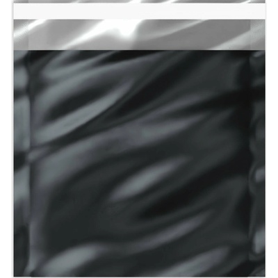 Lesklé metalické fóliové obálky - 165 x 165 mm - Černá