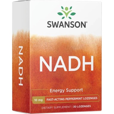 Swanson NADH, Mátové pastilky s rychlým účinkem, 10 mg, 30 pastilek