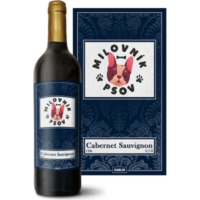 Sablio Milovník psov Cabernet Sauvignon Červené víno 12 % 0,75 l (holá fľaša)