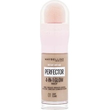 Maybelline Instant Age Rewind Perfector 4-In-1 Glow rozjasňující tekutý make-up s houbičkou 01 Light 20 ml