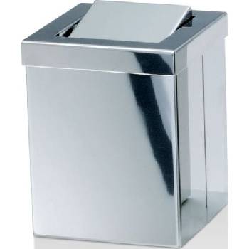 DECOR WALTHER Кошче за отпадъци в баня Contract с покривно капаче 15 см полирано-стоманено (0611170)