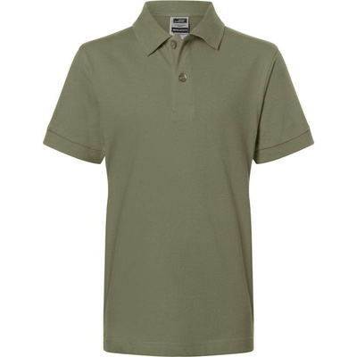 James & Nicholson JN 70K Piqué detské polo tričko zelená olive