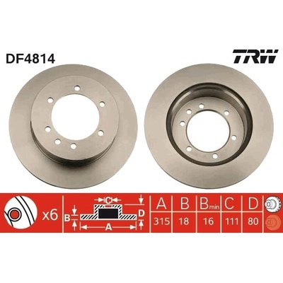 Brzdový kotúč TRW DF4814