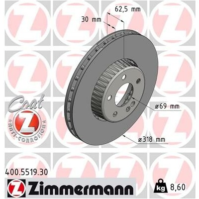 Brzdový kotúč ZIMMERMANN 400.5519.30 (400551930)