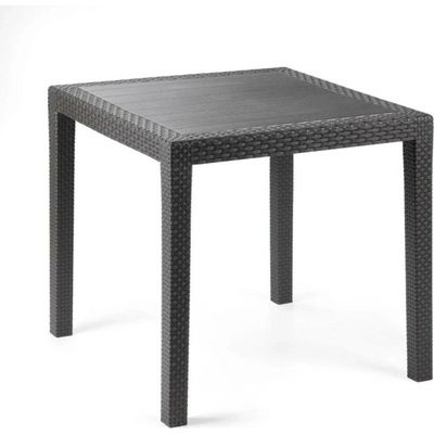 Mega Plast Stôl RATAN LUX, polyratan, antracit, 75,5 x 75,5 x 73 cm