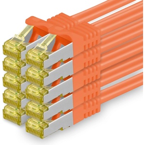 1aTTack. de Cat. 7 network cable 3.0 m orange pack of 10 Cat7 Ethernet cable network LAN cable raw cable 10 Gb s SFTP PIMF LSZH set patch cable with Rj 45 plug Cat. 6a - 4251073617060