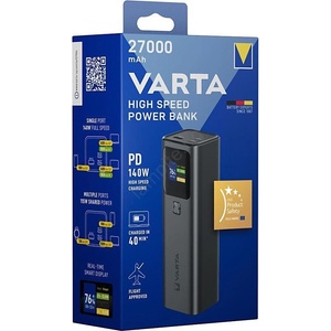 VARTA 57984101111 -Външна батерия с LED дисплей Power Delivery 27000 mAh/140W/3, 7V (VA0284)