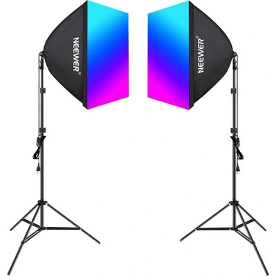 Kit Neewer dva softboxy a žárovky RGB 24W 2700-6500K NK800 – Zboží Živě
