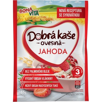 Bona Vita Dobrá kaše Ovsená kaša s jahodami 55 g