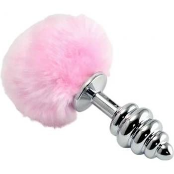 Image 1 of Метален анален плъг с помпон, 8см. - Pompon Spiral Plug Pink (LVTOY00696)