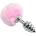 Метален анален плъг с помпон, 8см. - Pompon Spiral Plug Pink (LVTOY00696)