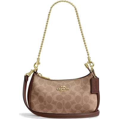 Coach kabelka Teri Mini crossbody Bag In Signature Canvas Gold Tan Brown