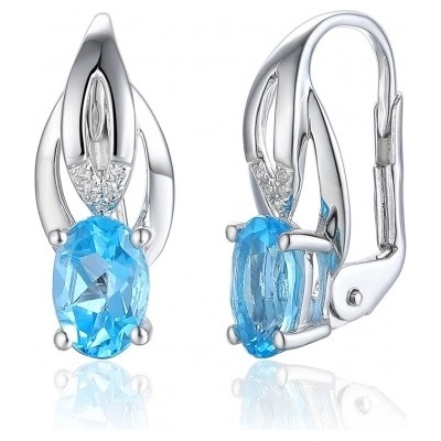 Gems Diamantové náušnice Marjorie bílé zlato s brilianty a modrými topazy blue topazy Patent dámský 585-38-3-4683.1B00.0.00.HSI.603.08