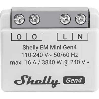 Shelly Gen4 EM mini 16 A, merač spotreby, WiFi, LAN