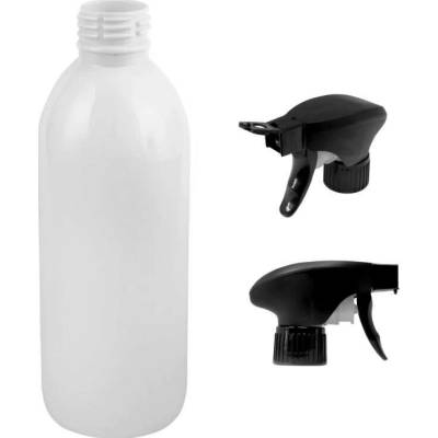 Tera plastová lahvička bílá s černým pistolovým rozprašovačem Tera 300 ml