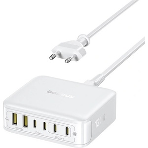Baseus Зарядна станция Baseus EnerFill FH21, 120 W, 2xUSB Type-A + 4xUSB Type-C, бяла (E0120T01)
