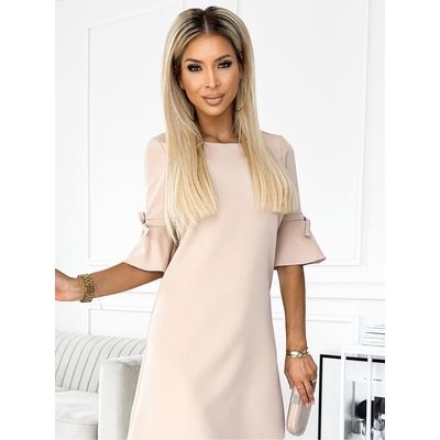 Numoco Рокля с трапец и панделка - бежова Numoco NEVA numoco | Bezhov | ЖЕНИ | S