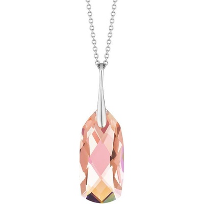 Preciosa Stříbrný přívěsek s řetízkem Preciosa Crystal Bay s českým křišťálem růžový 6260 69