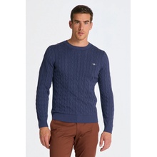 Gant svetr Cotton Cable C-neck modrá