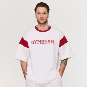 GymBeam Тениска Premium Heavyweight Varsity White L