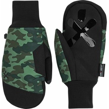 Bula Camouflage mittens čierna zelená svetlo zelená khaki