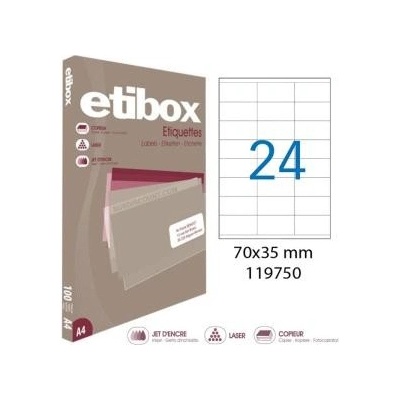 Etikety univerzálne 70x35mm Etibox A4 100 hárkov