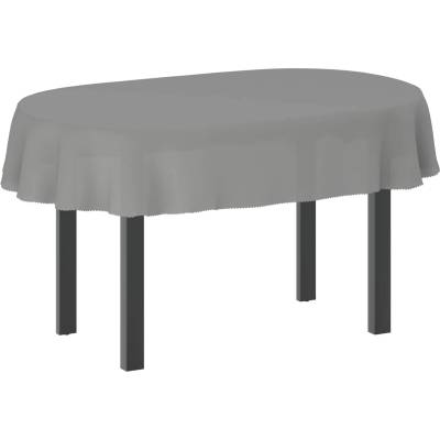 vidaXL Плат за маса Овална Светлосиво 160 x 220 cm Полиестер (42039926)