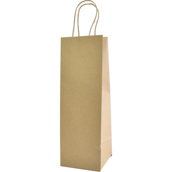 Papierová darčeková taška na fľašu „natur“, 34 x 11,5 x 11,5 cm