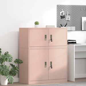 vidaXL Шкаф за съхранение Розово 90 x 40 x 40 см Стомана (891629)