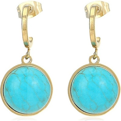Izmael náušnice Tori zlatá/tyrkysová KP21667