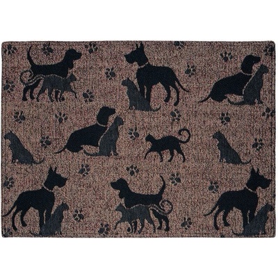 SCANquilt prostírání motiv psi a kočky hnědočerná 30x45cm