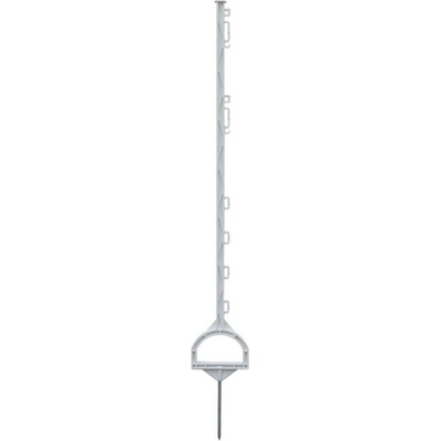 VNT electronics s.r.o. Plastový sloupek pro elektrický ohradník, délka 115 cm, 10 oček, bílá