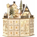 HOMCOM Adventní kalendář HOMCOM 830-417 24 zásuvkových přihrádek vánoční kalendář s LED osvětlením vánoční dekorace N