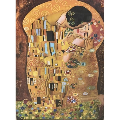 Postershop Obraz na plátně: Polibek, Gustav Klimt - 75x100 cm