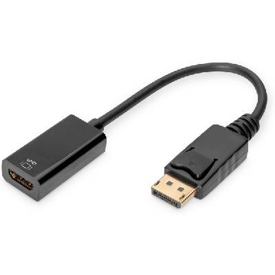DB-340415-002-S, DP M към HDMI F, 4К UHD, 30Hz, 2.7 Gbps, HDCP 1.3/1.4/2.2, черен