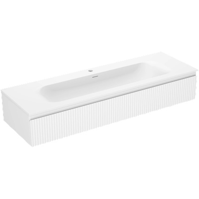 Mexen Rivel баня шкаф 140 см с умивалник Vela, 1 чекмедже, рифлен , бял мат (91A20-14023-1-BF01-W23M01)