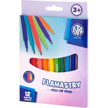 Astra Комплект кръгли флумастери, CX ASTRA Pastel Line, 12 цвята (AS314122013)