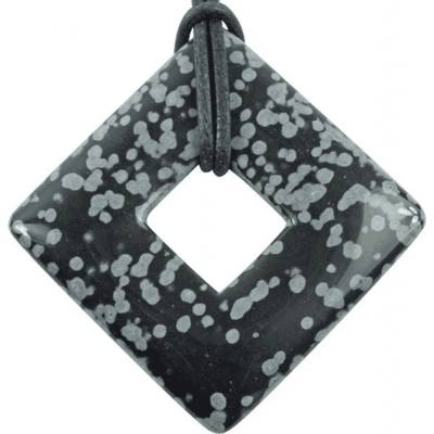 Milujeme Kameny Obsidián vločkový - čtverec - donut